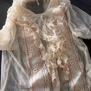 Free People Cream Lace Top